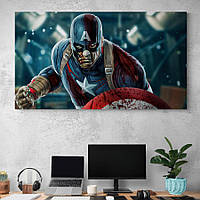 Картина на холсте Капитан Америка Captain America HolstPrint RK1223 размер 50 x 100 см z18-2024