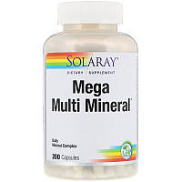 Мультиминералы большой комплекс Multi Mineral Solaray 200 капсул NX, код: 7287954