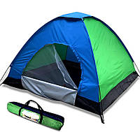 Палатка туристическая Camping Spot 2х1х1.1м 2-х местная кемпинговая для рыбалки и отдыха Сине зеленый z15-2024