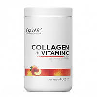 Хондропротектор для спорта OstroVit Collagen And Vitamin C 400 g /40 servings/ Peach z18-2024