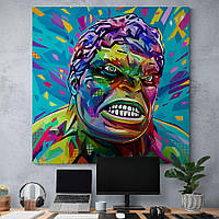 Картина на холсте Hulk Халк HolstPrint RK1351 размер 70 x 70 см z18-2024