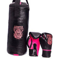 Боксерский набор детский LV-4686 Lev Sport Черно-розовый (37423011) z15-2024
