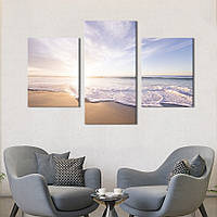 Картина на холсте KIL Art для интерьера в гостиную Морской прибой 96x60 см (458-32) z111-2024