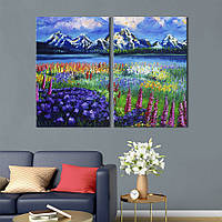 Модульная картина на холсте KIL Art Пейзаж с горами 71x51 см (553-2) z111-2024