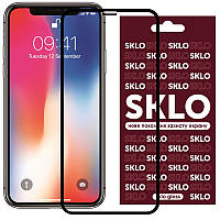 Противоударное защитное стекло SKLO Full Glue 3D NEW для Apple iPhone 11 Pro / X / XS (5.8") Черный z12-2024