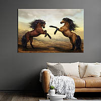 Картина животные KIL Art Два коня на дыбах 51x34 см (1760-1) z111-2024