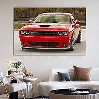 Картина на холсте KIL Art для интерьера в гостиную спальню Red Dodge challenger srt8 392 51x34 см (118-1)