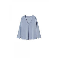 Топ Mango camiseta escote pico azul celeste, оригинал. Доставка от 14 дней