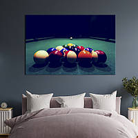 Картина на холсте KIL Art для интерьера в гостиную спальню Бильярдные шары 51x34 см (486-1) z111-2024