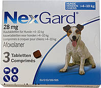 Жевательные таблетки от блоx и клещей для собак Merial Nexgard 4-10 кг M 3 штx1.25 в уп