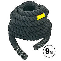 Канат для кроссфита SP-Planeta COMBAT BATTLE ROPE UR R-6228-9 черный z14-2024