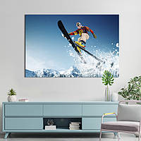 Картина на холсте KIL Art для интерьера в гостиную спальню Лыжный спорт 80x54 см (493-1) z111-2024