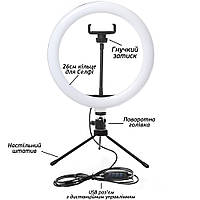 Набор блогера 4в1 Ring-fill-light Кольцевая лампа с мини штативом+Микрофон петличка+Bluetooth Пульт z15-2024