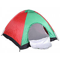 Палатка туристическая 3-х местная кемпинговая Camping Spot 2х1.5х1.1м Зеленый с красным z15-2024