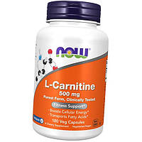 Л Карнитин Тартрат L-Carnitine 500 Now Foods 180вегкапс (02128005) z15-2024
