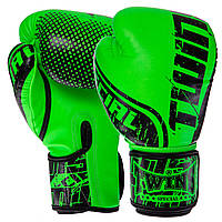 Перчатки боксерские PU TWINS FBGVS12-TW7 10 унций Черный-зеленый z18-2024