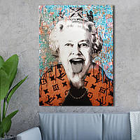 Картина KIL Art для интерьера в гостиную спальню Люди - Королева Елизавета 80x60 см (P0451) z111-2024