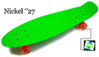 Пенниборд (Penny Board) с подсветкой Nickel 27 Green z12-2024
