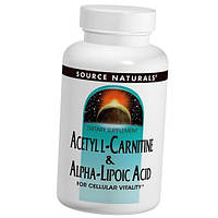 Ацетил L Карнитин и Альфа-липоевая кислота Acetyl L-carnitine & Alpha-Lipoic Acid Source Naturals 60таб