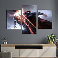 Картина на холсте KIL Art для интерьера в гостиную Ярость Супермена 96x60 см (767-32) z111-2024