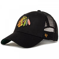 Кепка-тракер 47 Brand CHICAGO BLACKHAWKS BRANSON MES One Size Black green H-BRANS04CTP-BK z18-2024