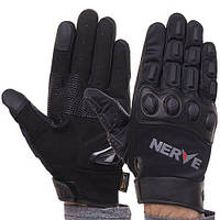 Мотоперчатки с закрытыми пальцами и протектором KQ1056 Nerve M Черный (07459002) z15-2024