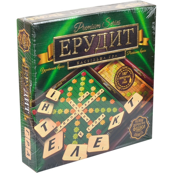 Настільна гра Ерудит Premium дерев'яні фішки (рус-укр.яз.)