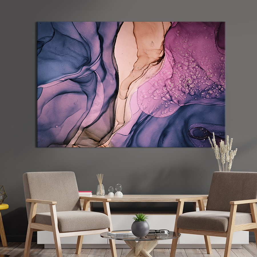 Картина на полотні KIL Art для інтер'єру у вітальню Абстракція рідкий колір 120x80 см (54-1) z111-2024