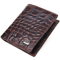 Мужское портмоне из натуральной фактурной кожи CANPELLINI 21497 Коричневое NX, код: 8061530
