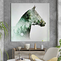 Картина в офис KIL Art Абстракция горный лес в силуэте лошади 50х50 см (1art_69) z111-2024