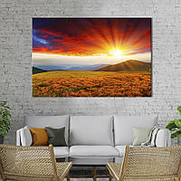 Картина на холсте интерьерная KIL Art Восход солнца в горах 75x50 см (559-1) z111-2024