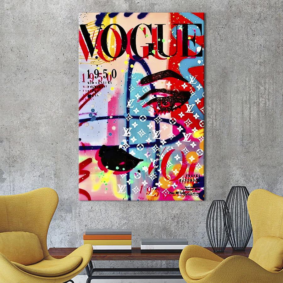 Картина в офіс KIL Art Абстрактне обличчя на обкладинці журналу Vogue 120x80 см (2art_147) z111-2024