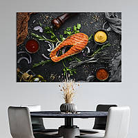 Картина для кухни KIL Art Стейк форели приготовленный на гриле 122x81 см (1598-1) z111-2024