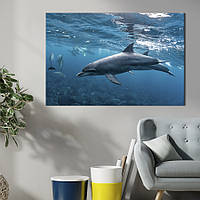Картина на холсте интерьерная KIL Art Дельфины 75x50 см (205-1) z111-2024