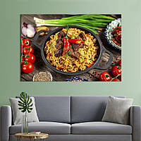 Картина для кухни KIL Art Готовый плов с красным мясом и перцем 75x50 см (1605-1) z111-2024