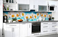 Наклейка на сккіналі Zatarga на кухню «Панно з ромашок» 600х2500 мм вінілова 3Д-наклейка кухонний фартух