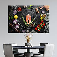 Картина для кухни KIL Art Сырой стейк красной рыбы 122x81 см (1615-1) z111-2024
