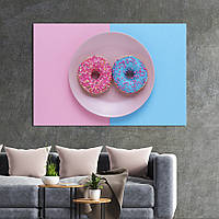Картина для кухни KIL Art Пончики с розовой и голубой глазурью 75x50 см (1623-1) z111-2024