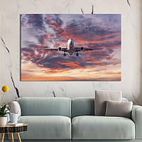 Картина на холсте KIL Art Посадка самолёта 51x34 см (1344-1) z111-2024