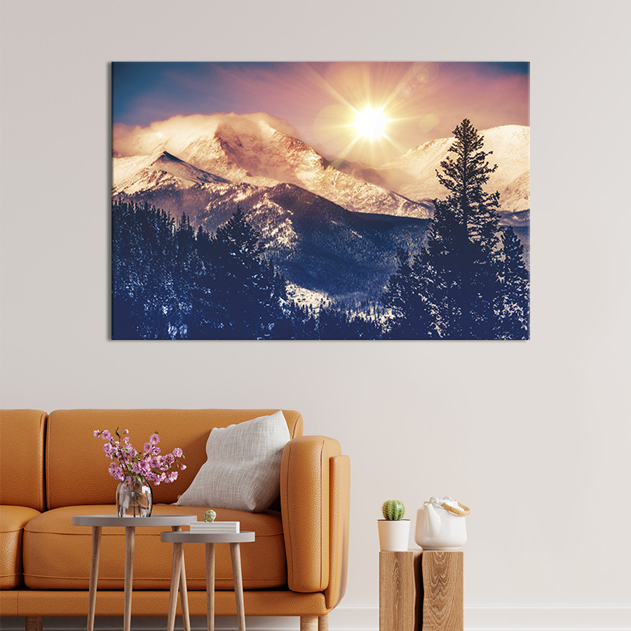 Картина на полотні інтер'єрна KIL Art Зима в горах 51x34 см (590-1) z111-2024