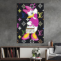 Картина в офис KIL Art Персонаж Дисней утка Дейзи Дак в Louis Vuitton 80x54 см (2art_2) z111-2024