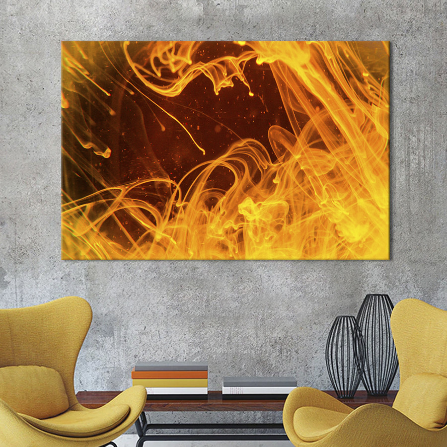 Картина абстракція для офісу KIL Art Яскраві відтінки вогню 75x50 см (1088-1) z111-2024