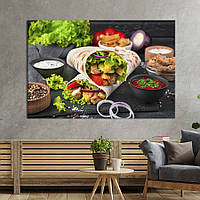 Картина для кухни KIL Art Куриная шаурма с соусами 122x81 см (1642-1) z111-2024