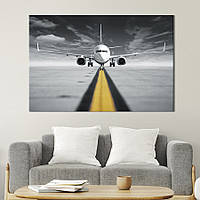 Картина на полотні KIL Art для інтер'єру в вітальню спальню Величезний авіалайнер 80x54 см (109-1) z111-2024