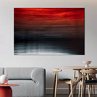 Картина абстракция для офиса KIL Art Элегантный переход между красным и чёрным 122x81 см (1093-1) z111-2024