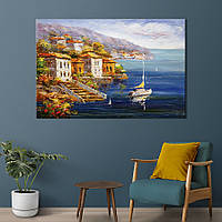 Картина на полотні KIL Art для інтер'єру в вітальню Греція картина олією 80x54 см (386-1) z111-2024