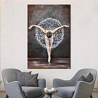 Картина в офіс KIL Art Балерина в повітряній квітковій пачці з кульбаби 51x34 см (2art_216) z111-2024