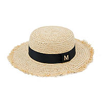 Шляпа МАРМАРИС натуральный черная лента SumWin 55-58 z18-2024