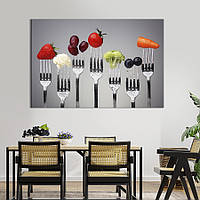 Картина на полотні KIL Art для інтер'єру в вітальню Сім овочів і ягід 80x54 см (282-1) z111-2024