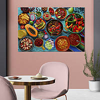 Картина на холсте KIL Art для интерьера в гостиную спальню Мексиканская кухня 80x54 см (295-1) z111-2024